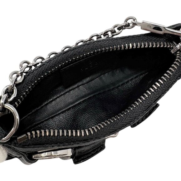 GUCCI Vintage GG Monogram Horsebit Micro Pouch Coin Purse Black Silver [106221] - Picture 11 of 13